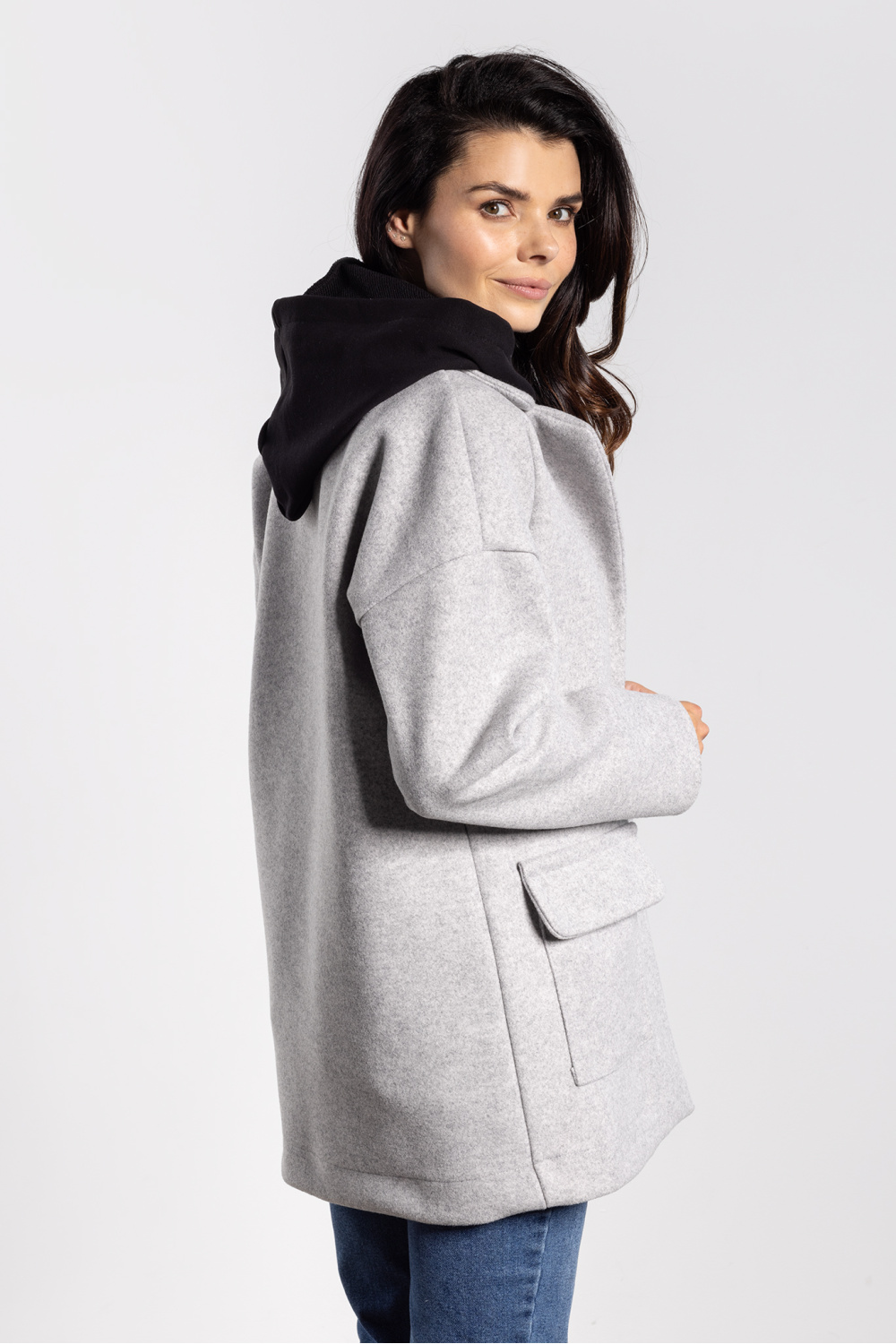 Kurtka Damska Model A751 Grey - awama218962 - Szary - obrazek 2