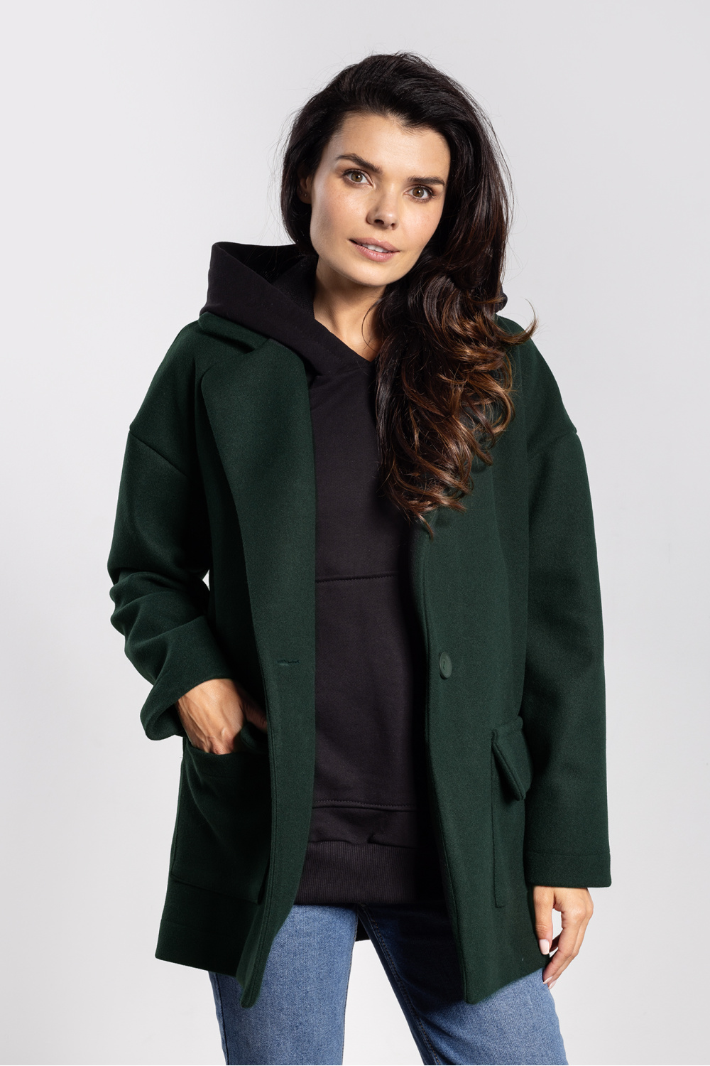 Kurtka Damska Model A751 Bottle Green - awama218964 - Zielony