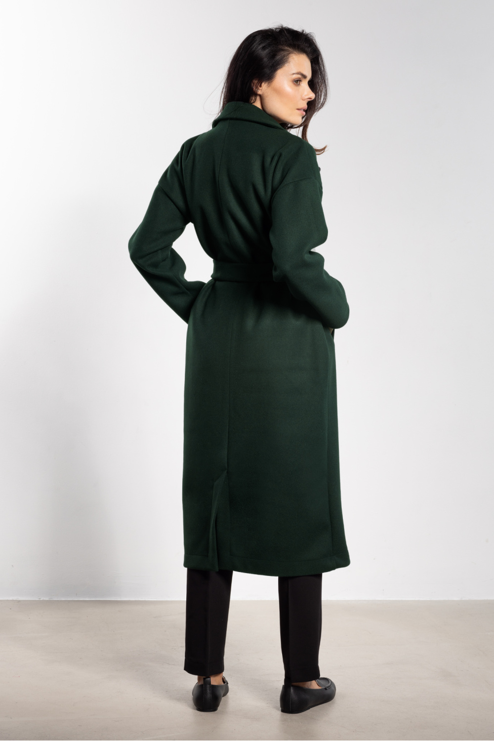 Płaszcz Damski Model A750 Bottle Green - awama218968 - Zielony - obrazek 3