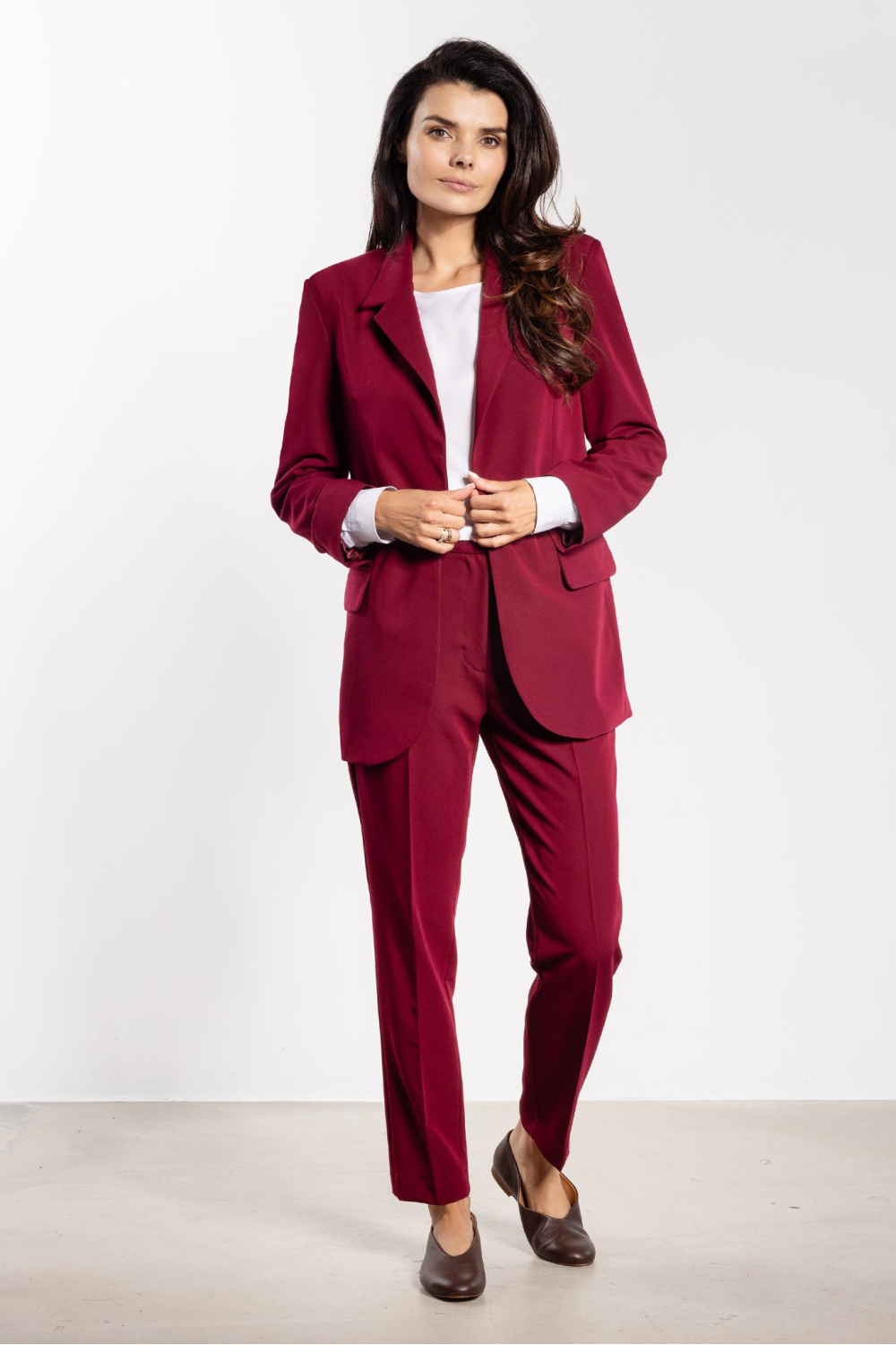 Spodnie Damskie Model A746 Claret - awama218976 - Czerwony - obrazek 2