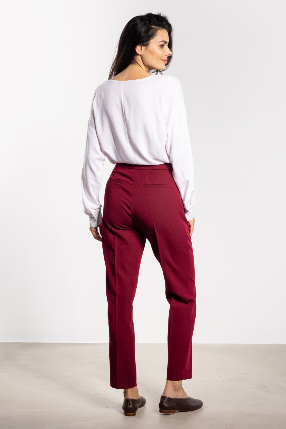 Spodnie Damskie Model A746 Claret - awama218976 - Czerwony - obrazek 3