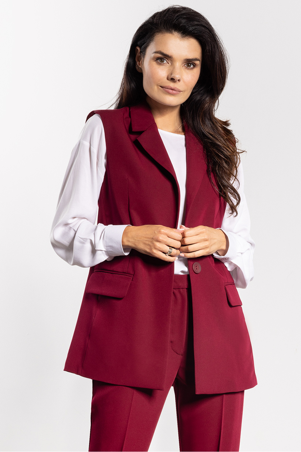 Kamizelka Model A745 Claret - awama218979 - Czerwony