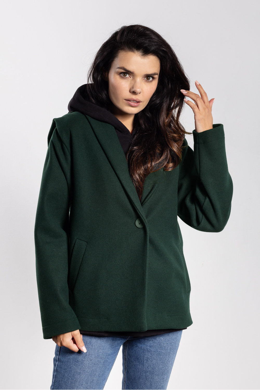 Kurtka Damska Model A752 Bottle Green - awama218998 - Zielony