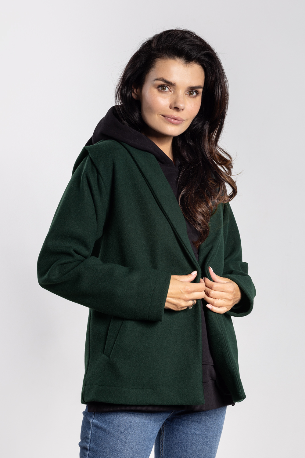 Kurtka Damska Model A752 Bottle Green - awama218998 - Zielony - obrazek 2