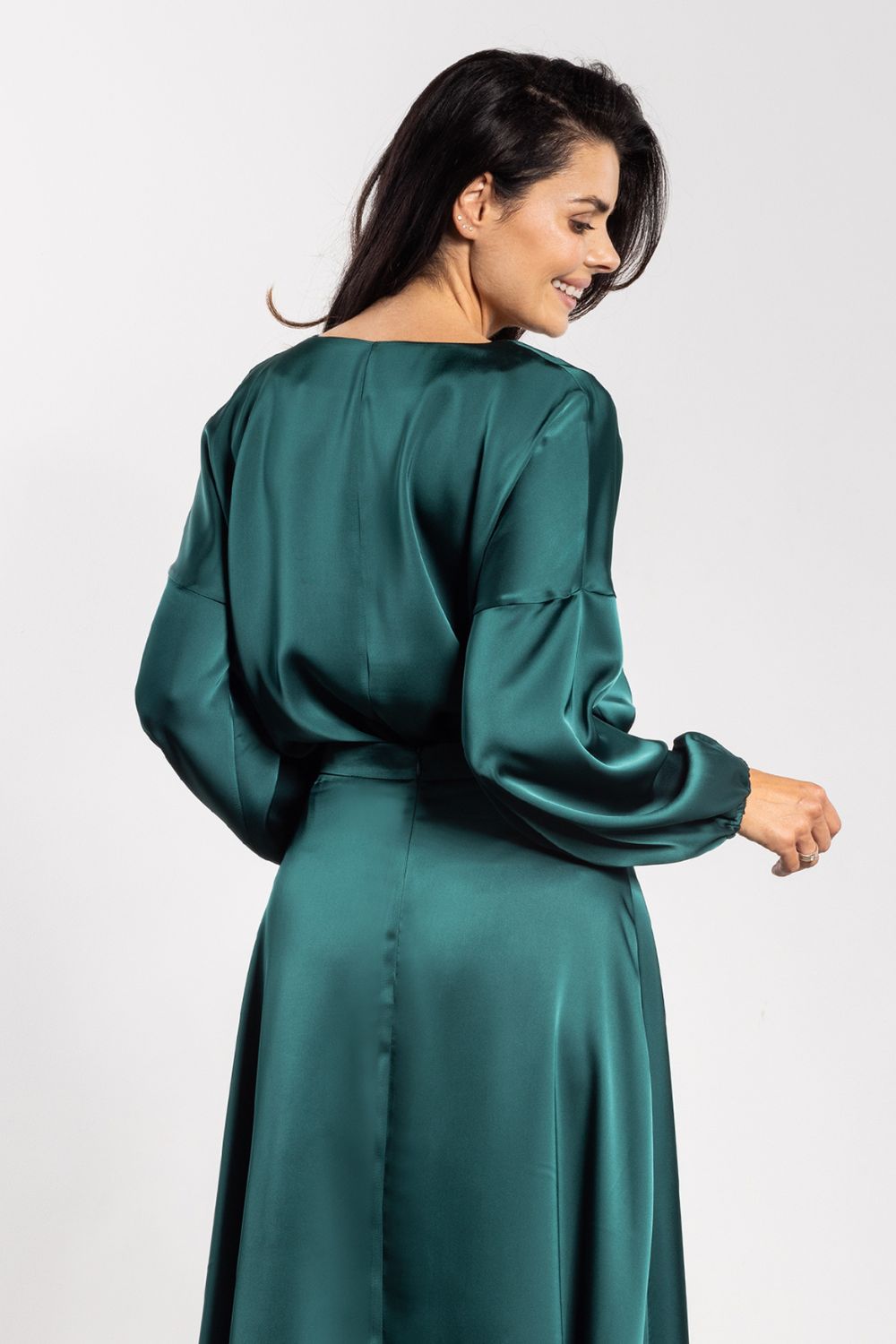 Bluzka Model A740 Bottle Green - awama218999 - Zielony - obrazek 3