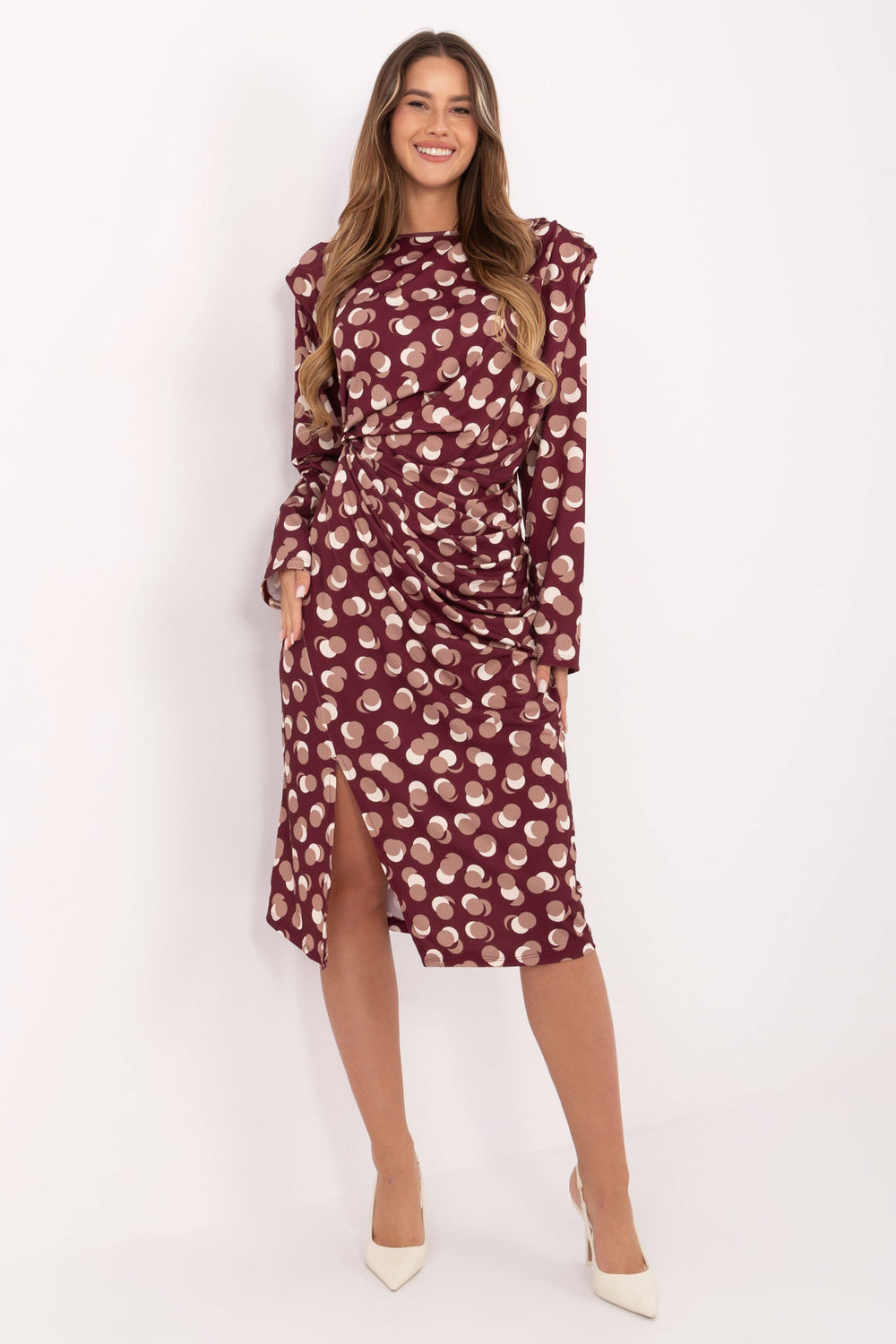 Sukienka Model IT-SK-20057.21P Bordo - Rue Paris219034 - Czerwony