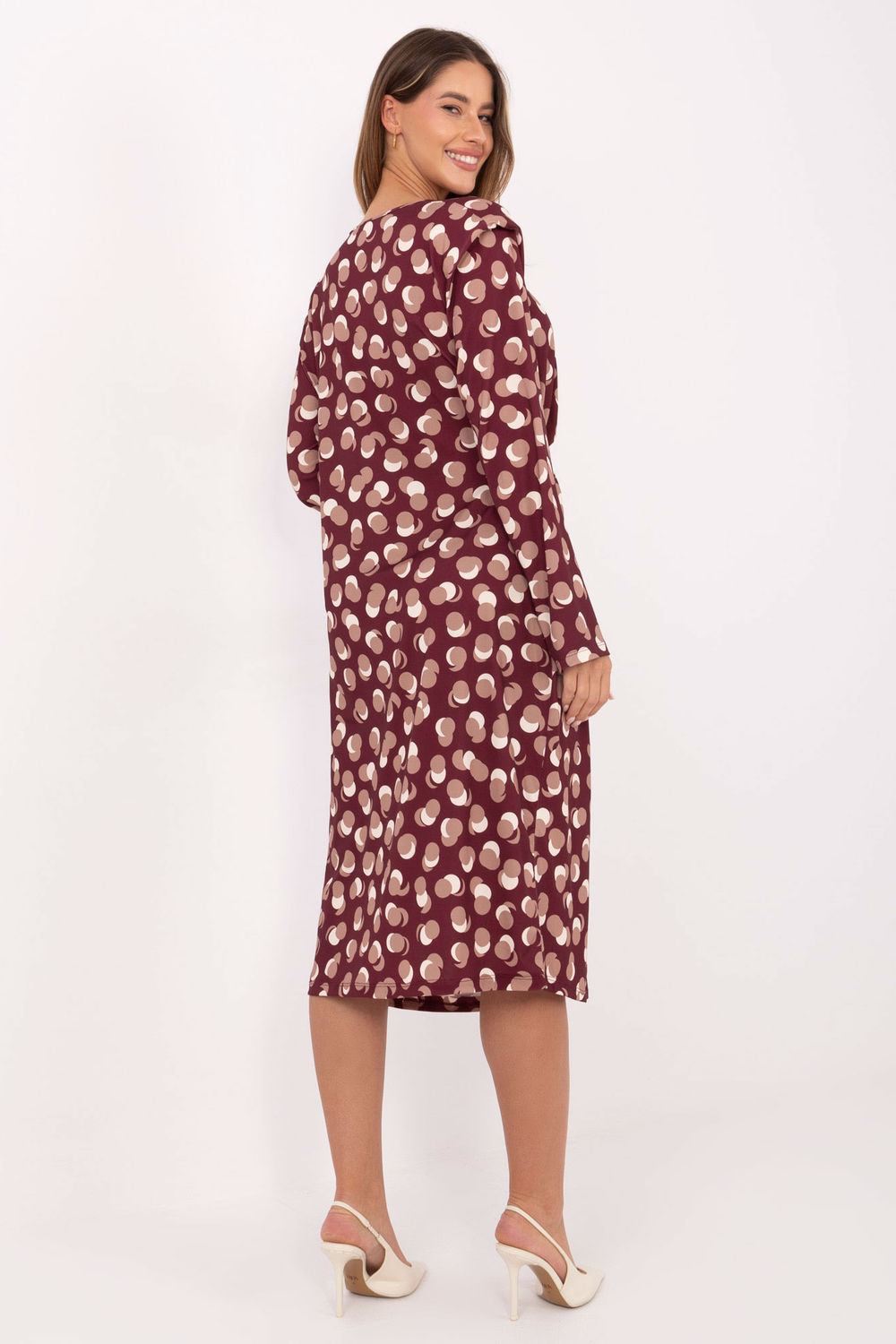 Sukienka Model IT-SK-20057.21P Bordo - Rue Paris219034 - Czerwony - obrazek 3