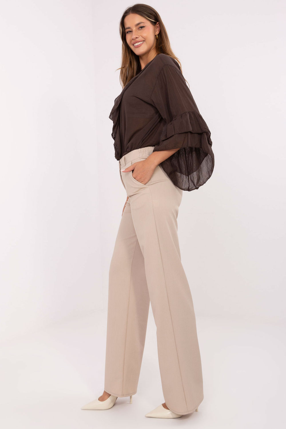Spodnie Damskie Model LK-SP-510012.01 Beige - Lakerta219086 - Beżowy - obrazek 2