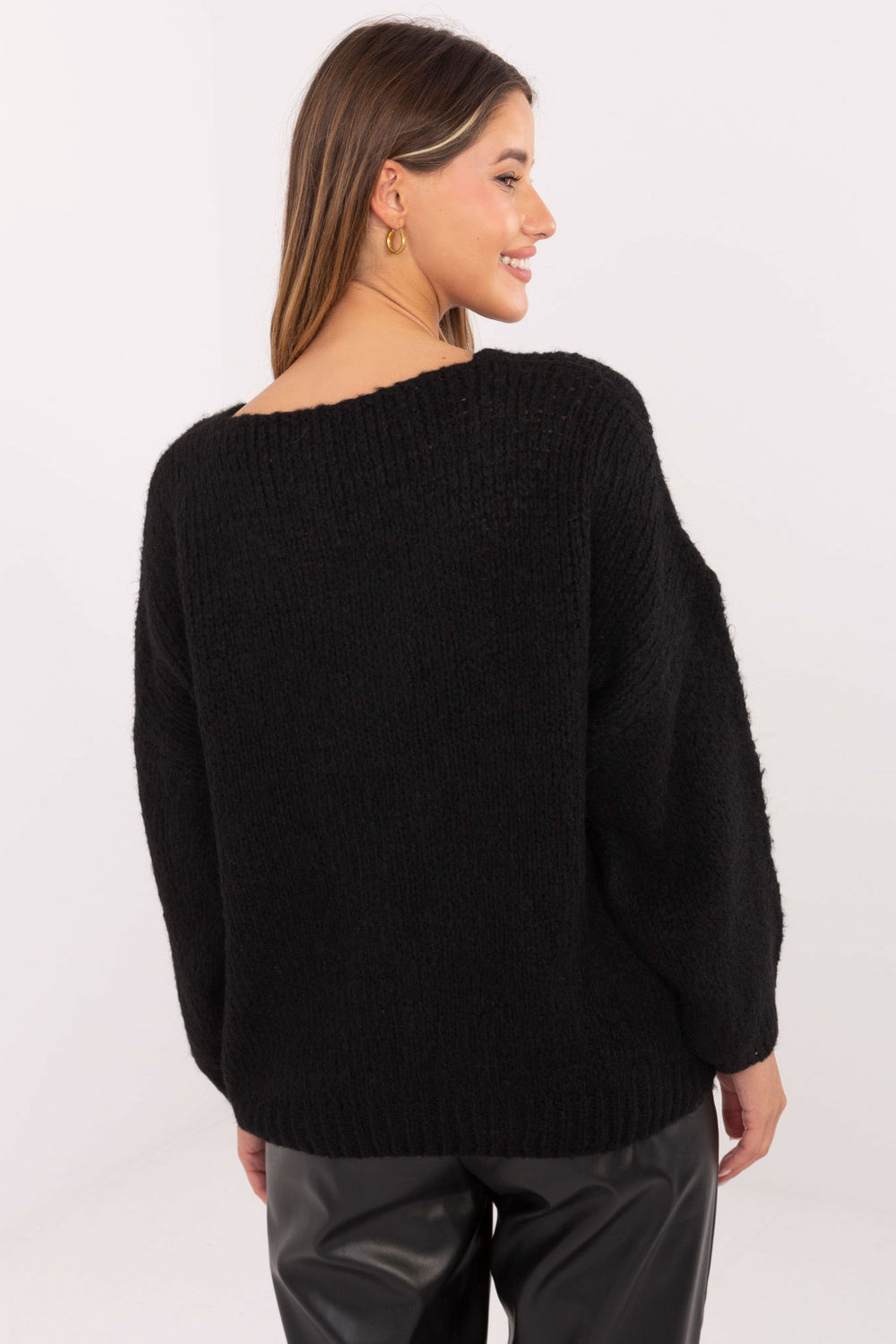 Sweter Damski Model MI-SW-0919.18 Black - Italy Moda219209 - Czarny - obrazek 3