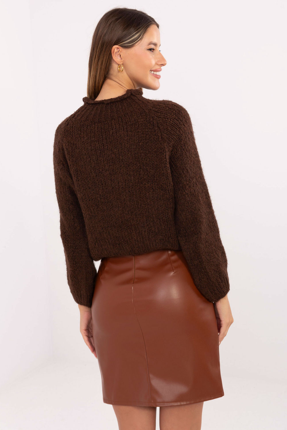 Spódnica Model IT-SD-FL3019.83 Light Brown - Rue Paris219357 - Brązowy - obrazek 3