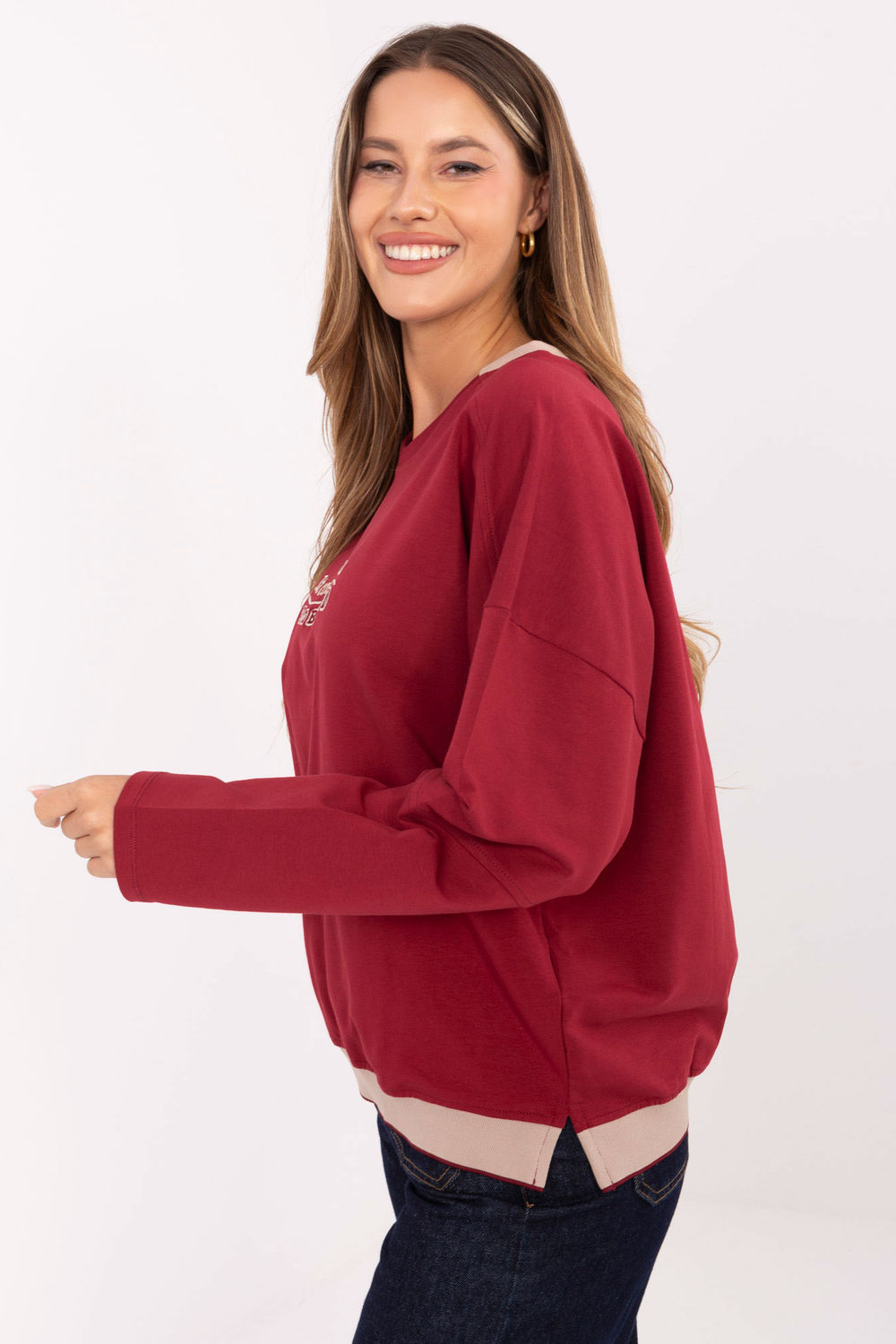 Bluza Damska Model RV-BZ-A907.08P Bordo - Relevance219440 - Czerwony - obrazek 2