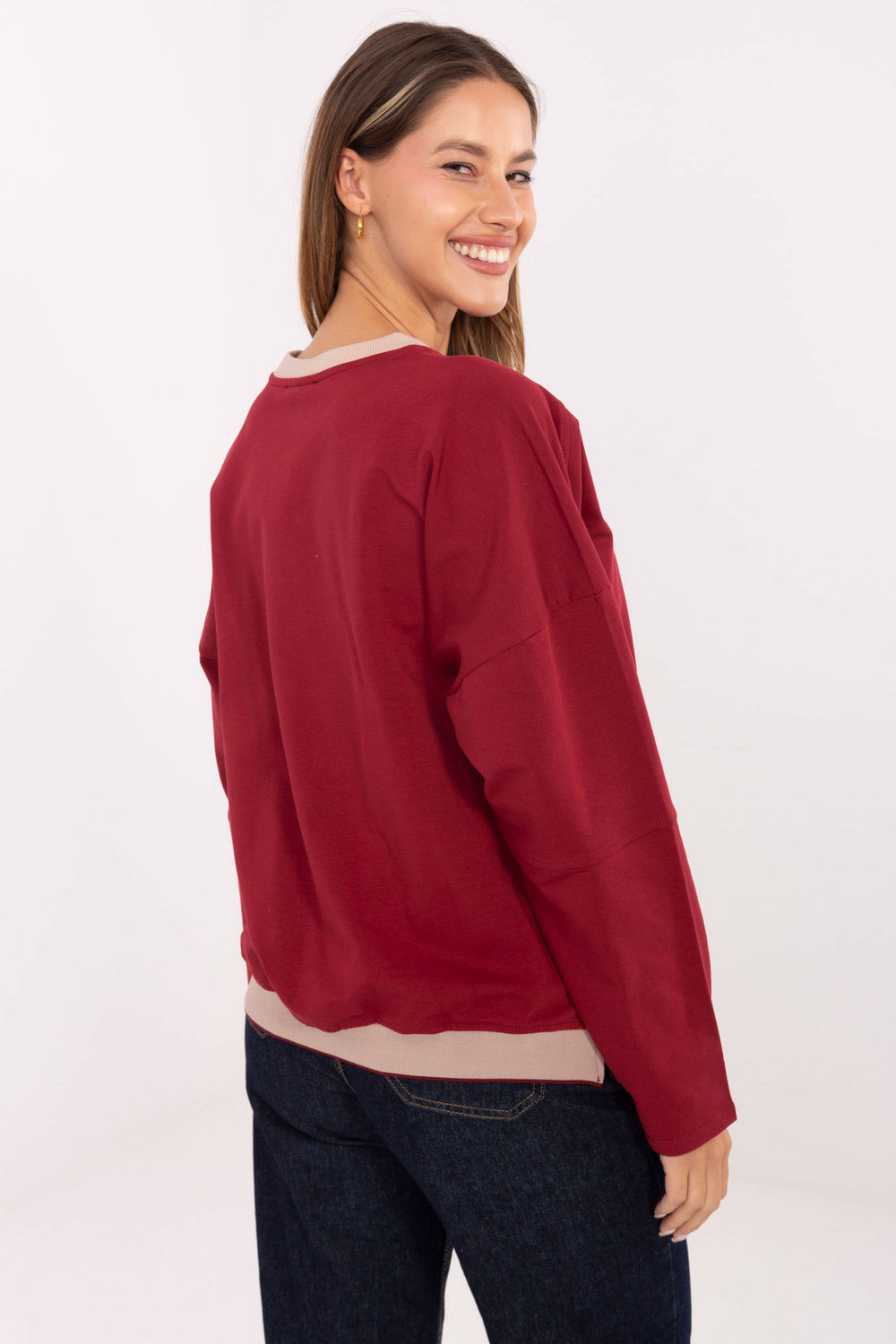 Bluza Damska Model RV-BZ-A907.08P Bordo - Relevance219440 - Czerwony - obrazek 3