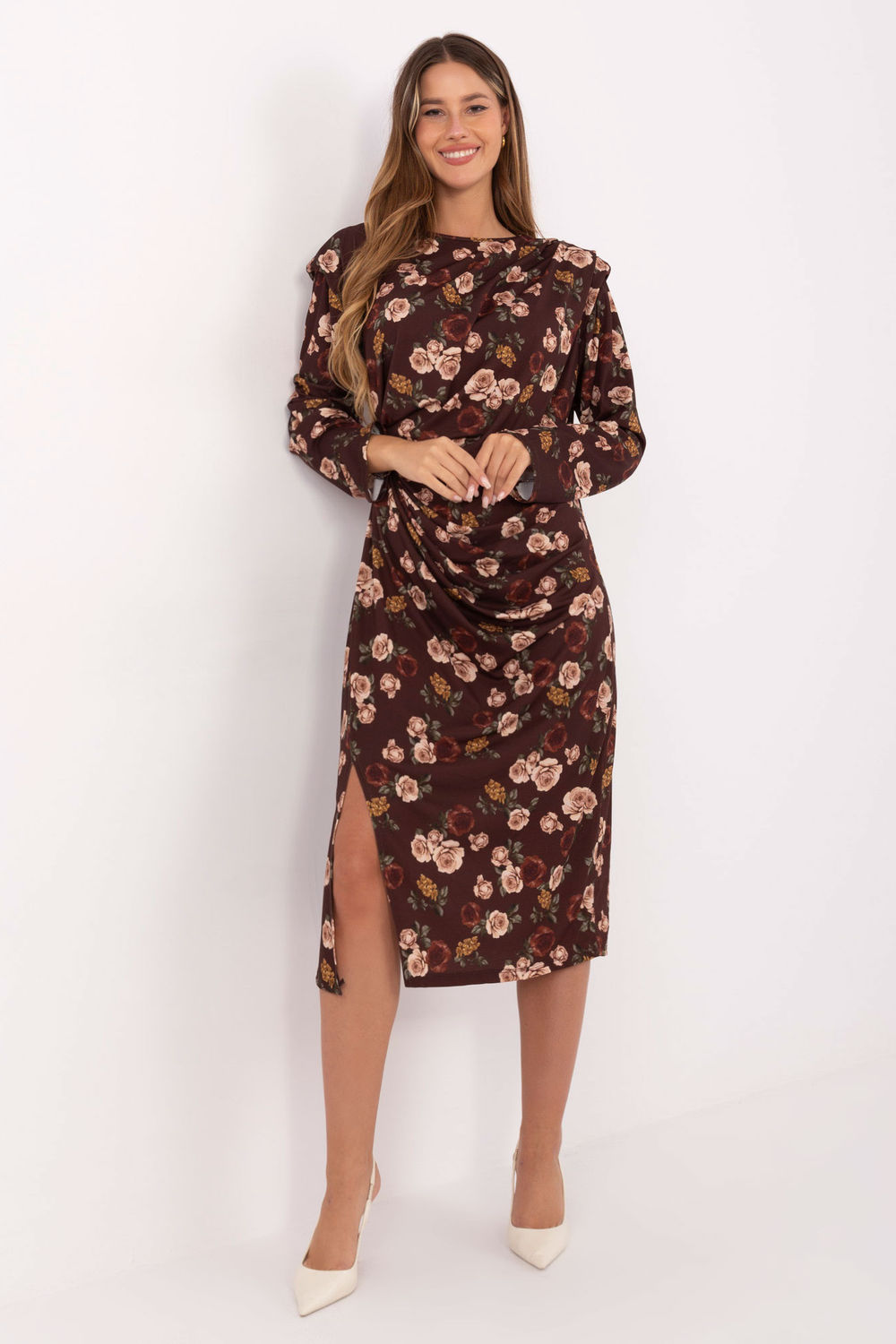 Sukienka Model IT-SK-20057-1.02 Brown - Rue Paris219453 - Brązowy