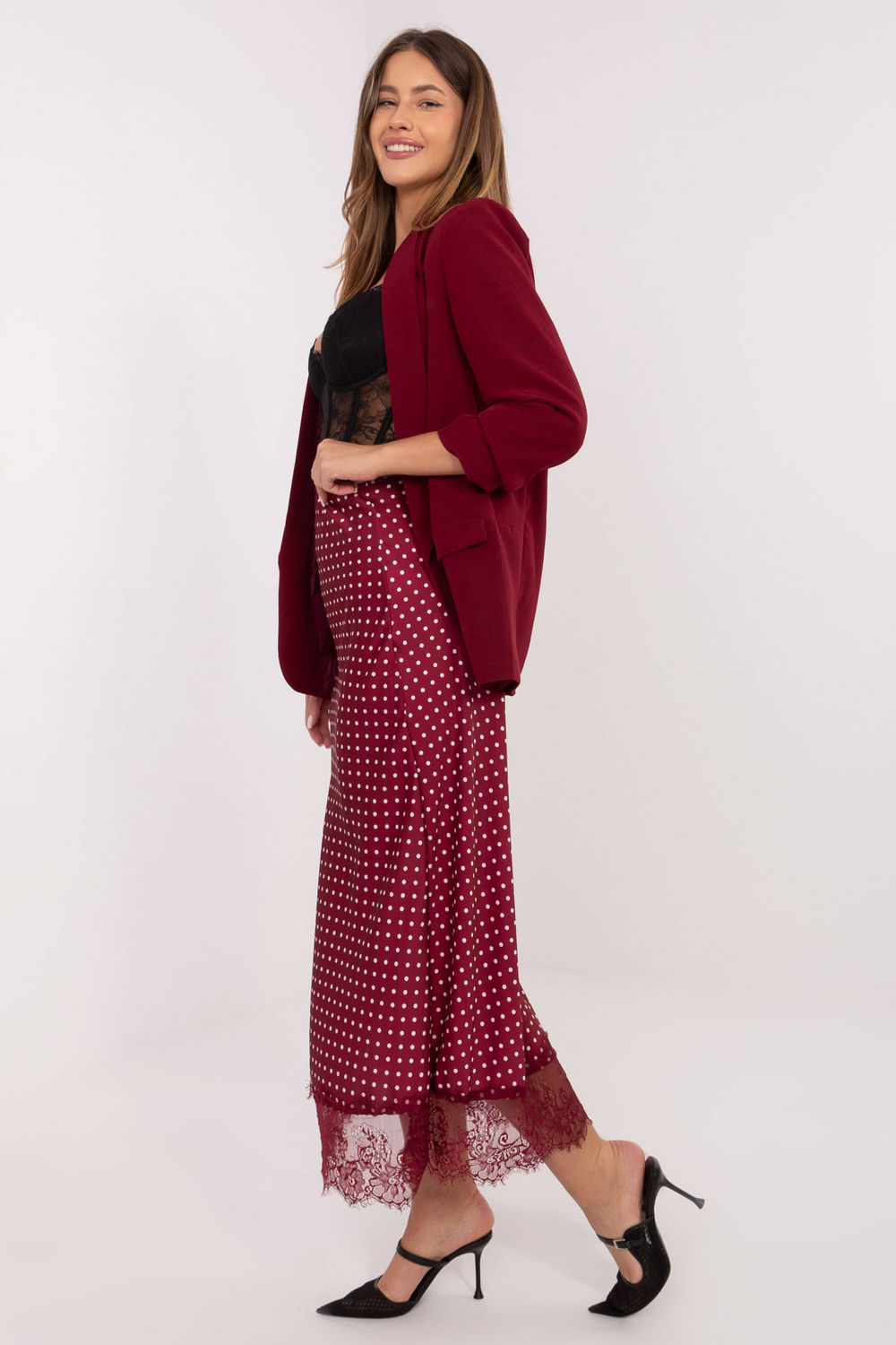 Spódnica Model MI-SD-4213.52 Bordo - Rue Paris219869 - Czerwony - obrazek 2