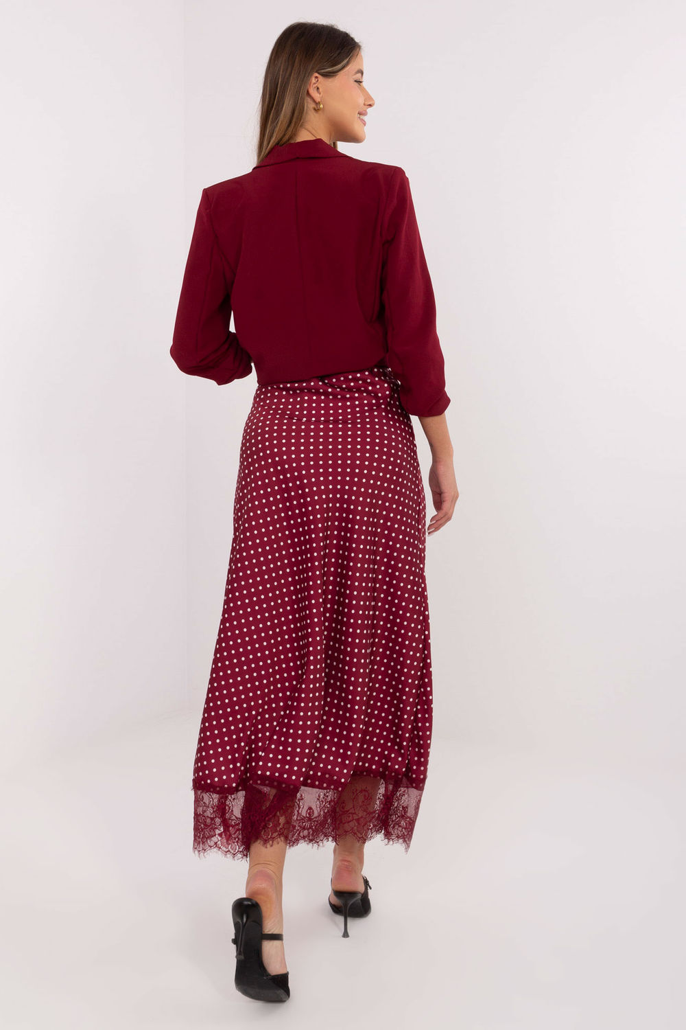 Spódnica Model MI-SD-4213.52 Bordo - Rue Paris219869 - Czerwony - obrazek 3