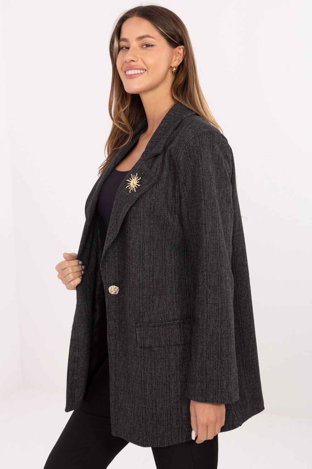 Marynarka Model IT-MA-FL8315.02P Grafit - Italy Moda220014 - Szary - obrazek 2