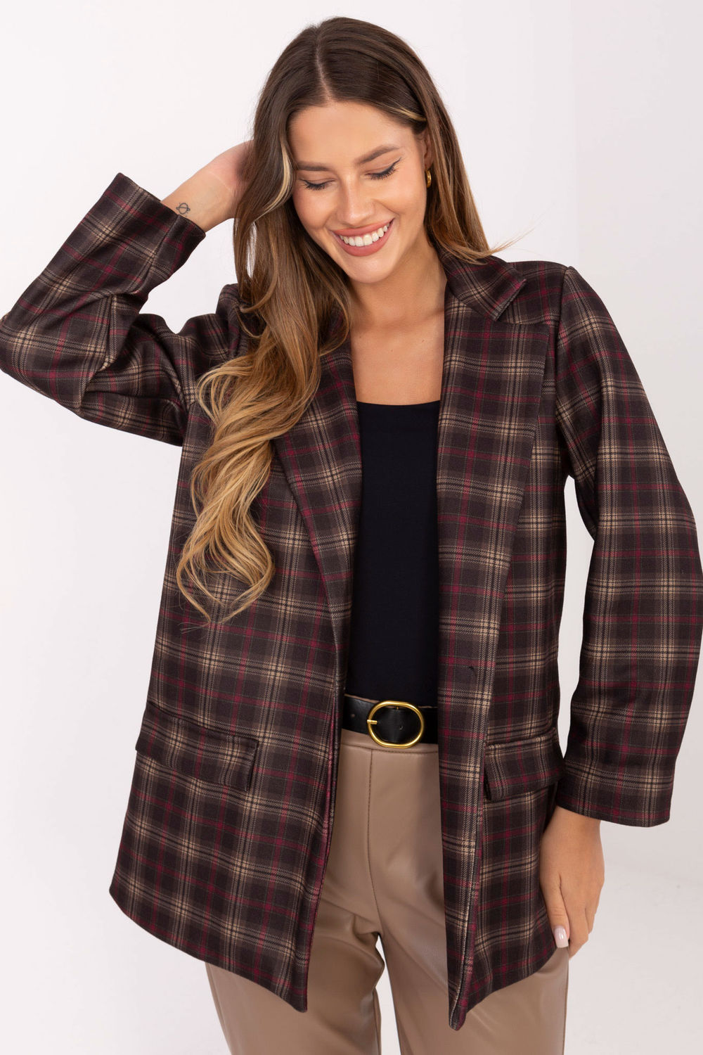 Marynarka Model IT-MA-21739.16P Dark Brown - Italy Moda220029 - Brązowy