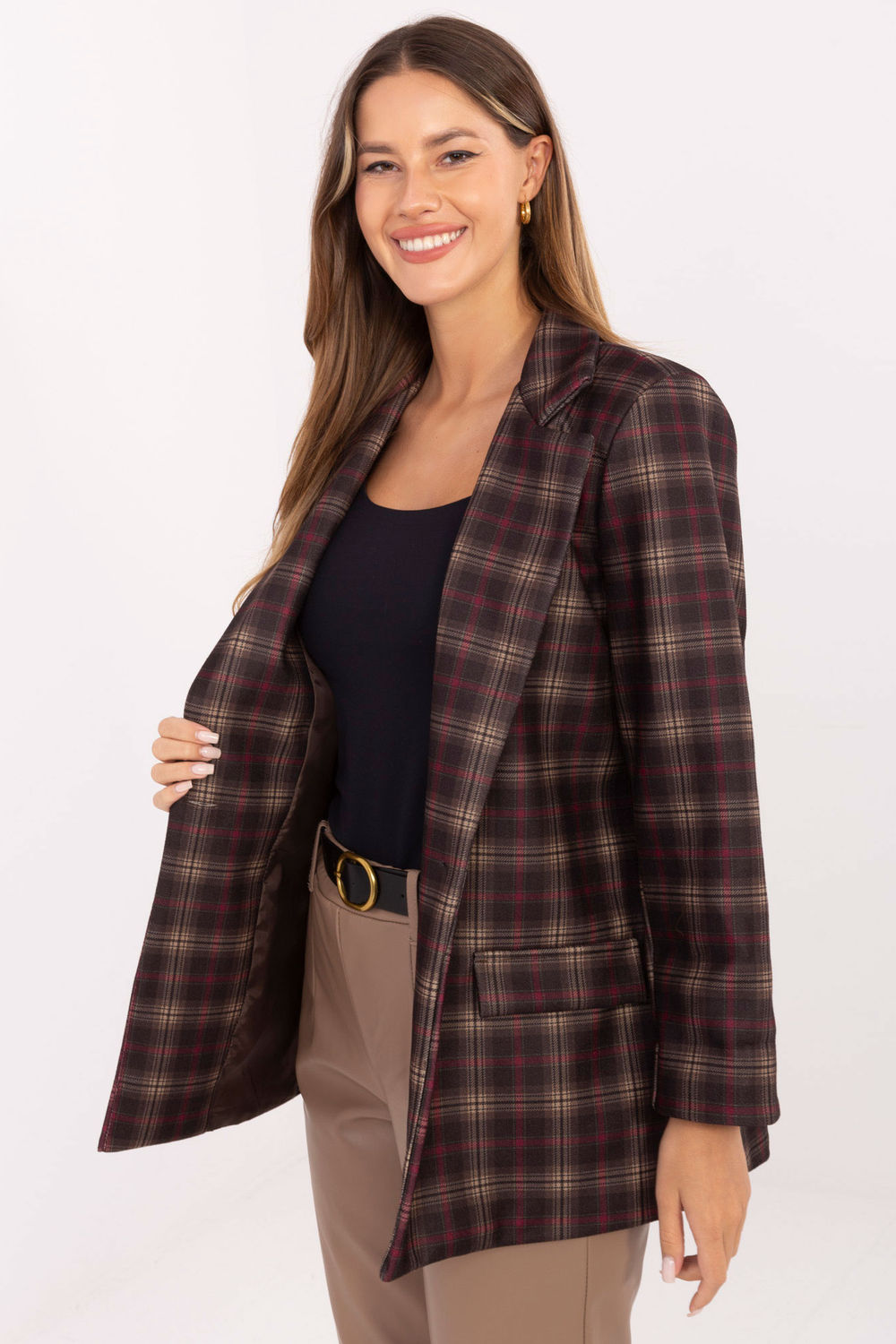 Marynarka Model IT-MA-21739.16P Dark Brown - Italy Moda220029 - Brązowy - obrazek 2