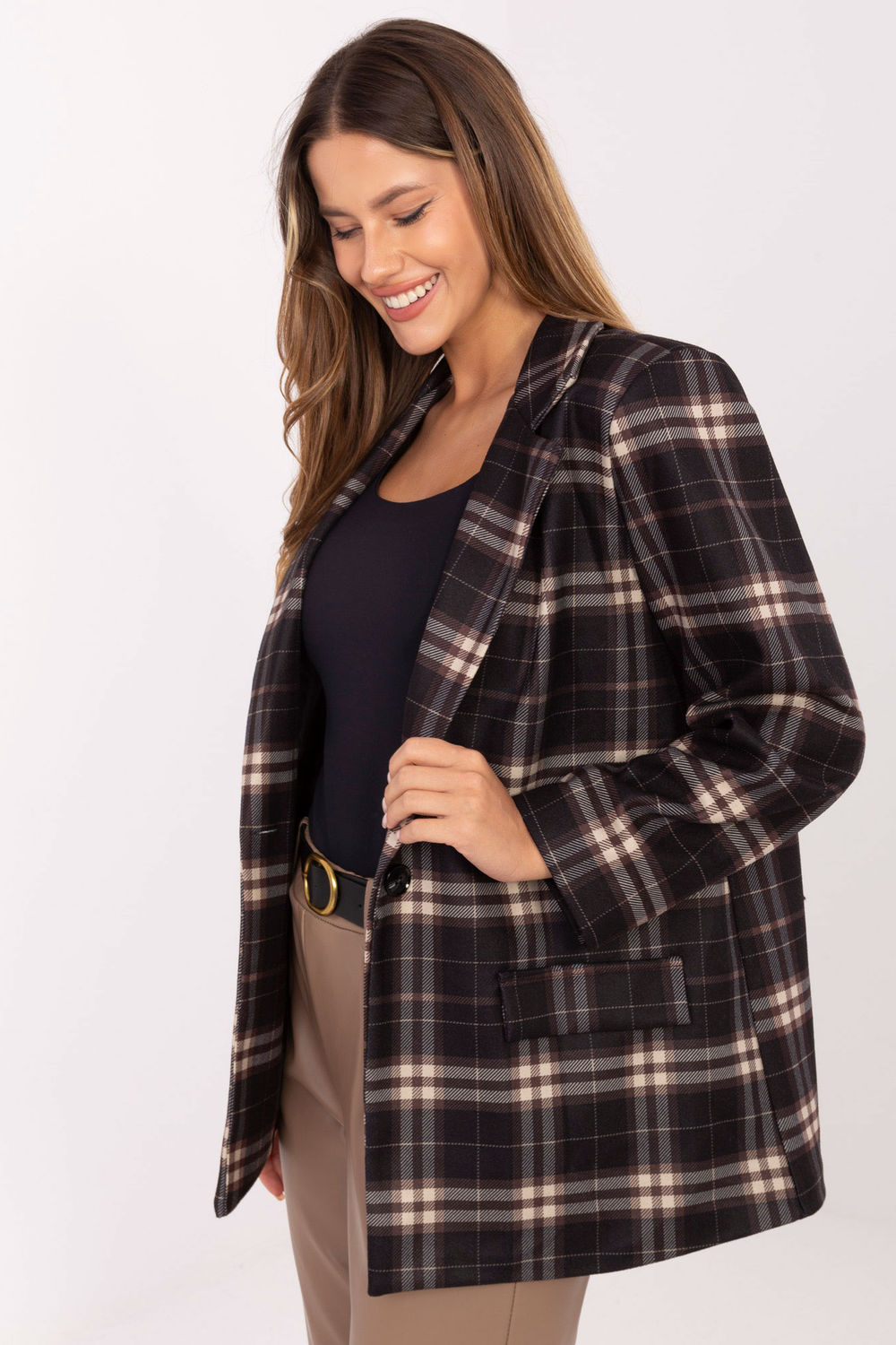 Marynarka Model IT-MA-21739.16P Black/Beige - Italy Moda220030 - Beżowy - obrazek 2