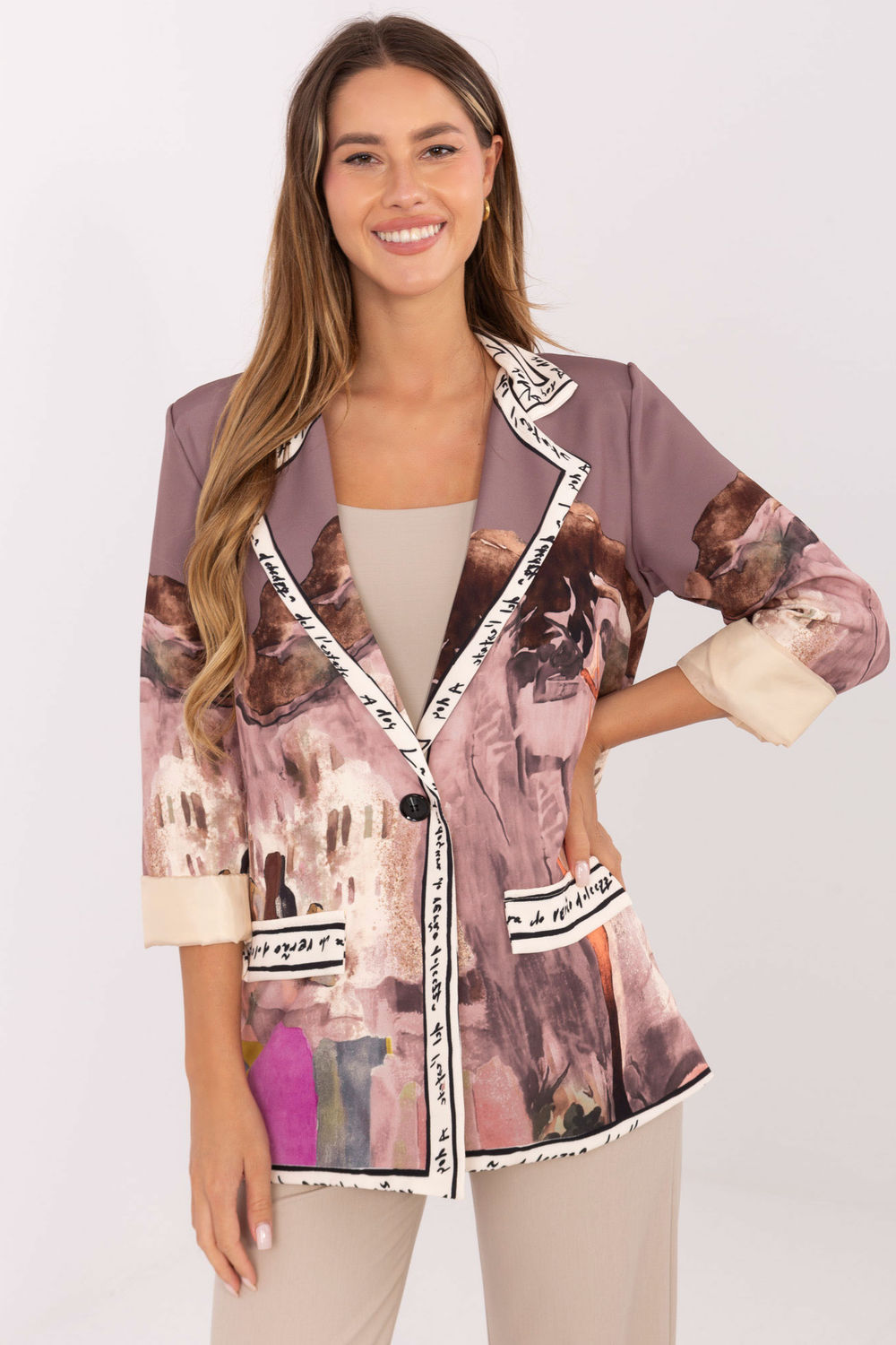 Marynarka Model IT-MA-18525.80 Dark Beige - Italy Moda220052 - Beżowy