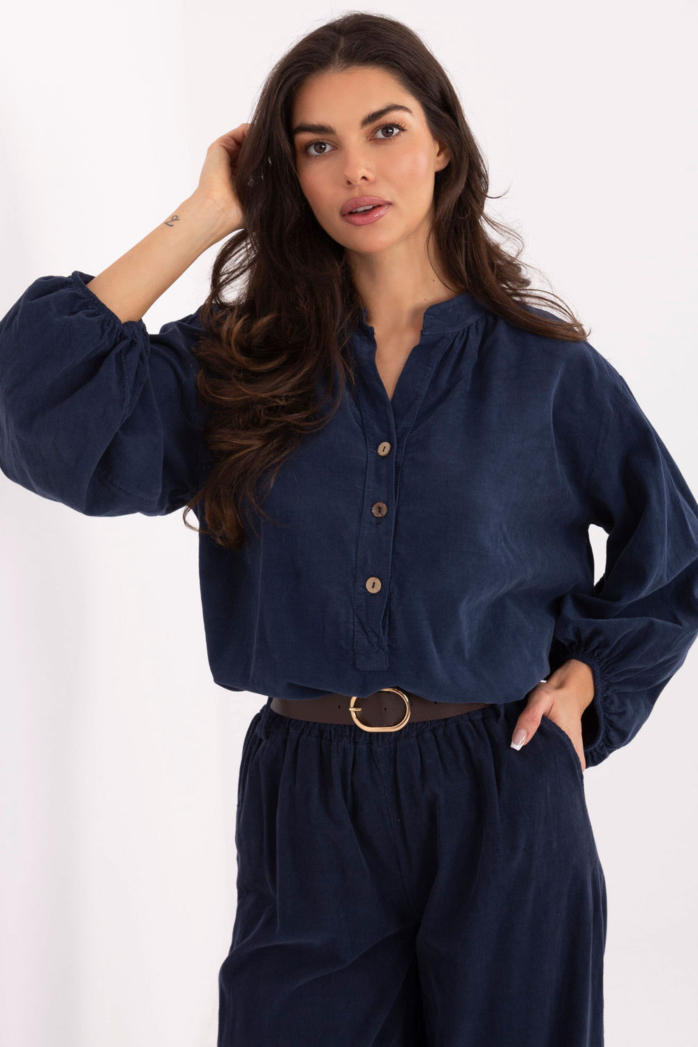 Bluzka Model IT-KS-233607.63 Navy - Italy Moda220276 - Granatowy