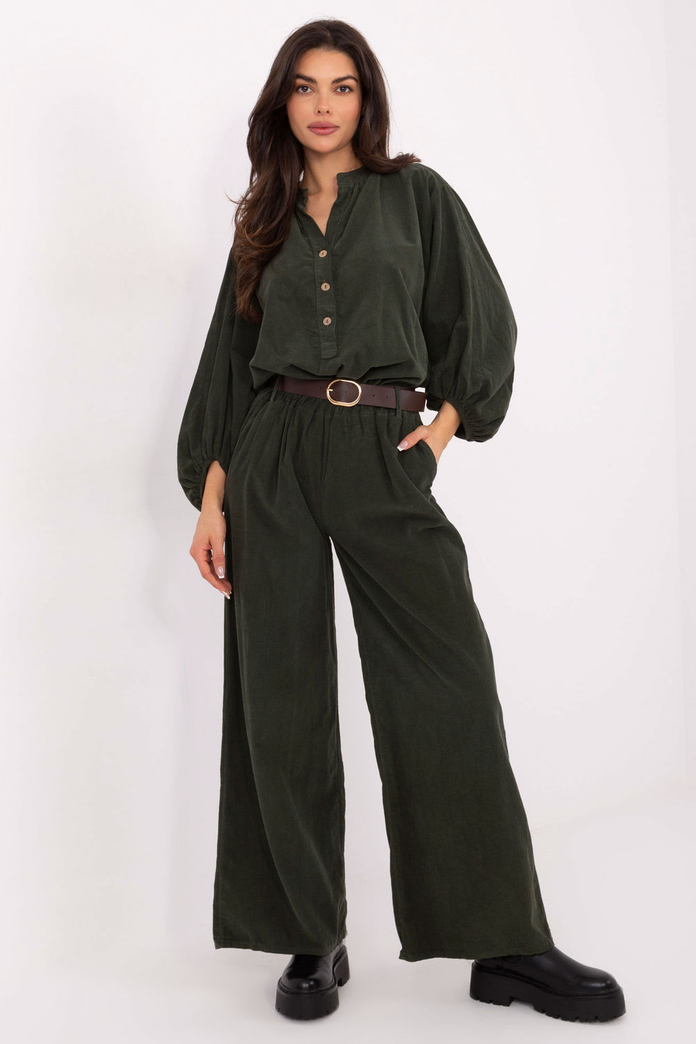 Bluzka Model IT-KS-233607.63 Khaki - Italy Moda220278 - Zielony - obrazek 2