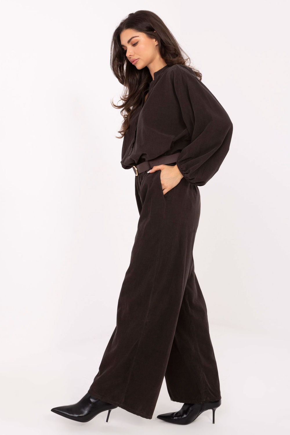 Spodnie Damskie Model IT-SP-25782.73 Dark Brown - Italy Moda220282 - Brązowy - obrazek 2
