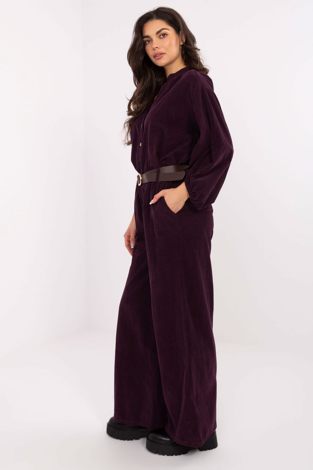 Spodnie Damskie Model IT-SP-25782.73 Dark Violet - Italy Moda220285 - Fioletowy - obrazek 2