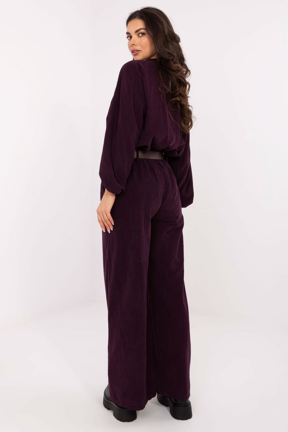 Spodnie Damskie Model IT-SP-25782.73 Dark Violet - Italy Moda220285 - Fioletowy - obrazek 3