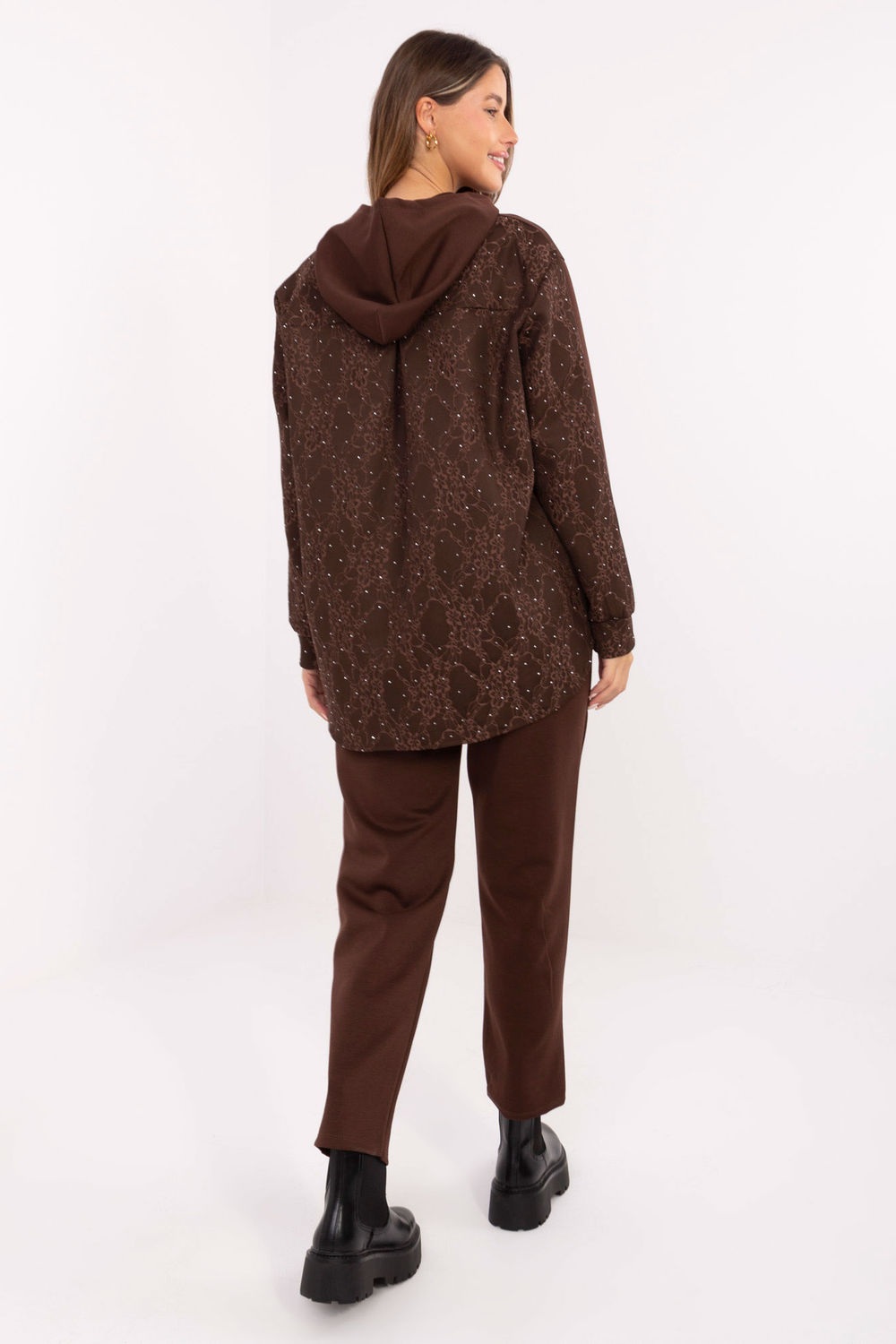 Spodnie Komplet Model IT-KMPL-9860.61 Dark Brown - Italy Moda220296 - Brązowy - obrazek 2