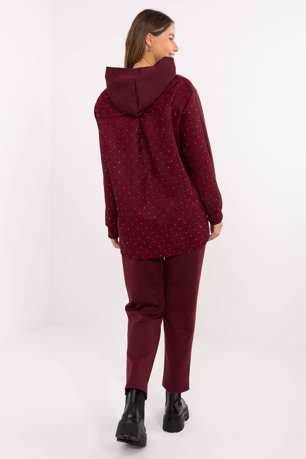 Spodnie Komplet Model IT-KMPL-9860.61 Bordo - Italy Moda220298 - Czerwony - obrazek 3