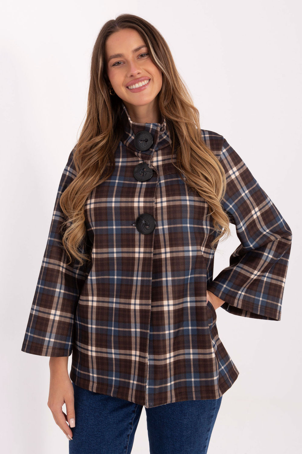Płaszcz Damski Model IT-PL-31820-1.26 Blue - Italy Moda220315 - Niebieski