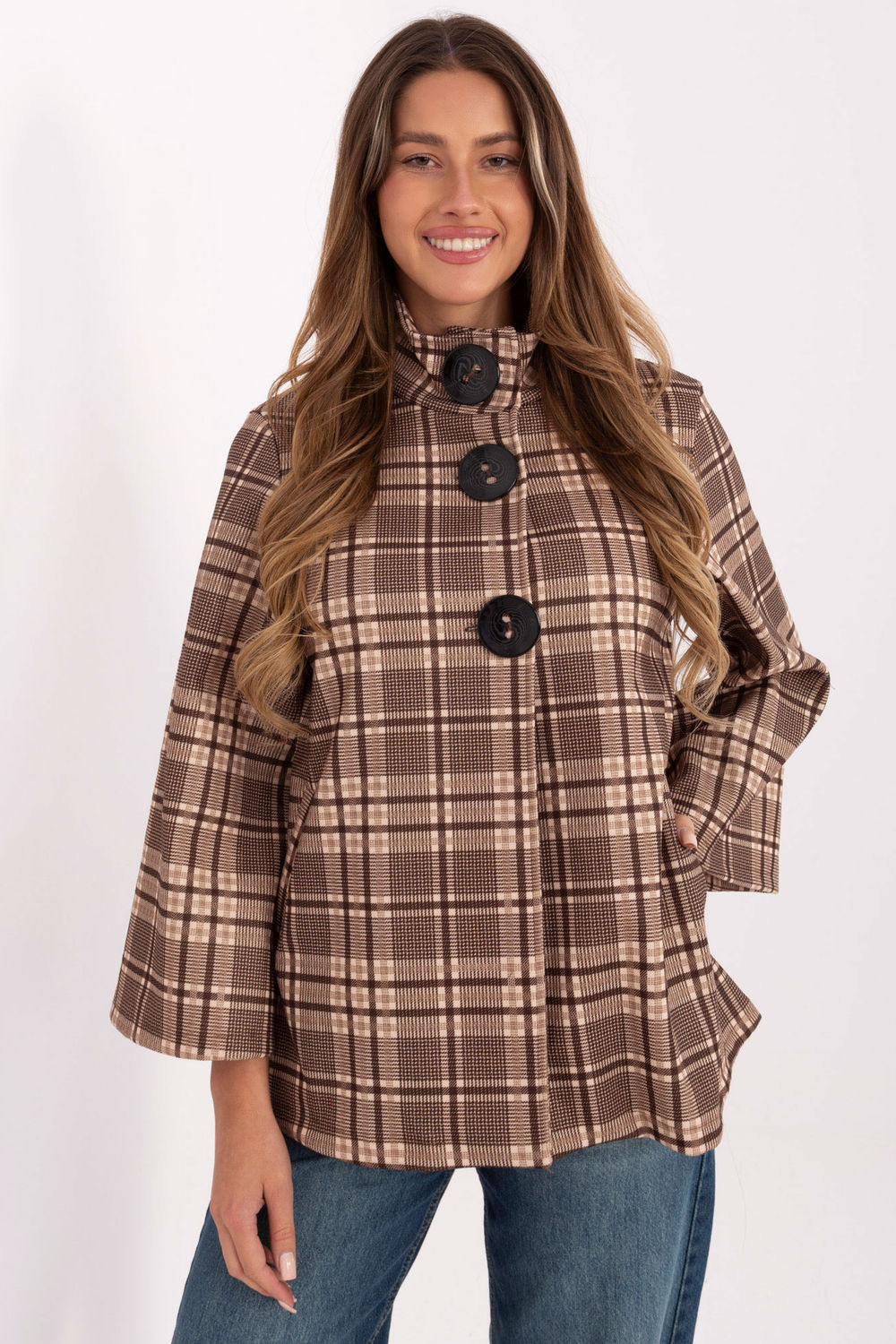 Płaszcz Damski Model IT-PL-31820-2.21P Brown - Italy Moda220319 - Brązowy