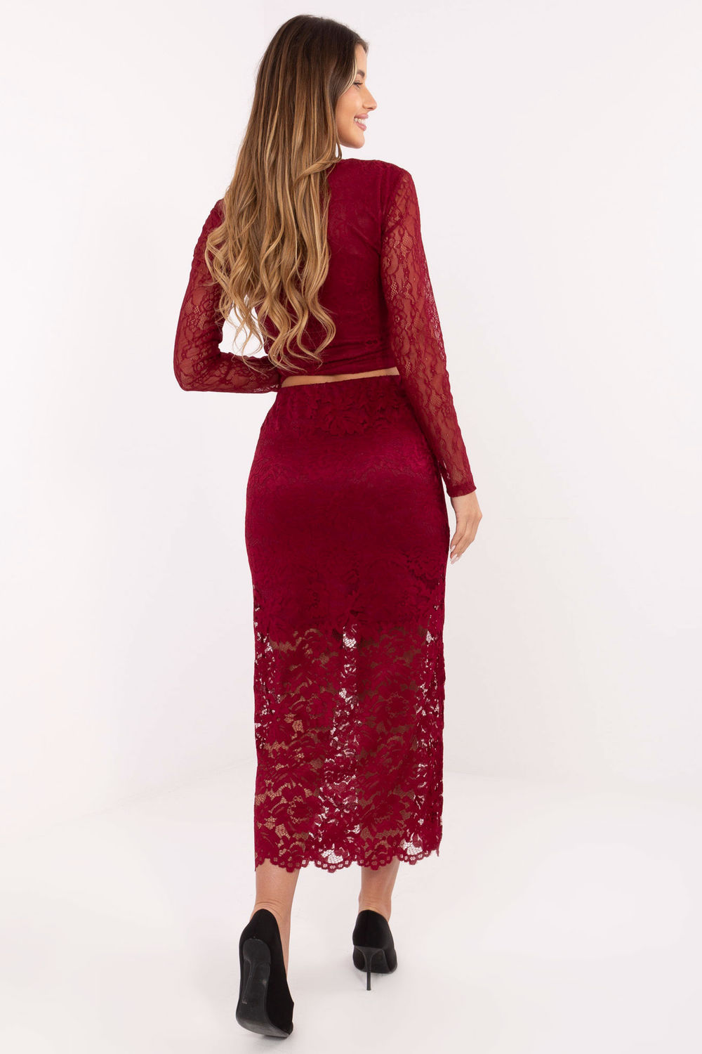 Spódnica Model MI-SD-G9137.16P Bordo - Italy Moda220326 - Czerwony - obrazek 3