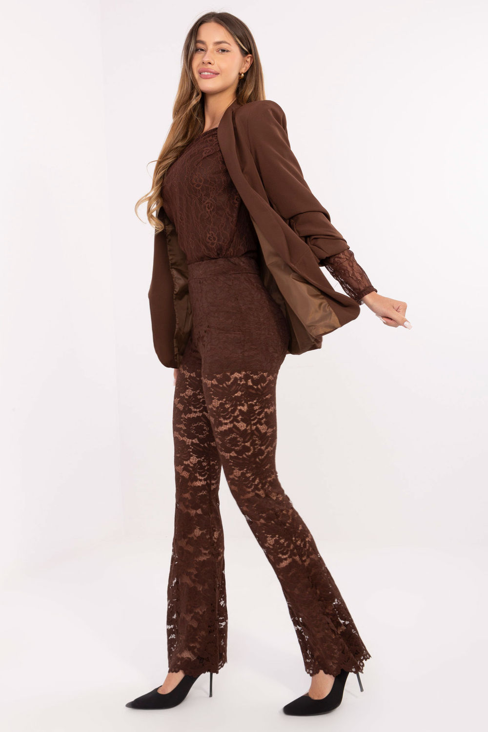 Spodnie Damskie Model MI-SP-K69-3.21P Brown - Italy Moda220329 - Brązowy - obrazek 2