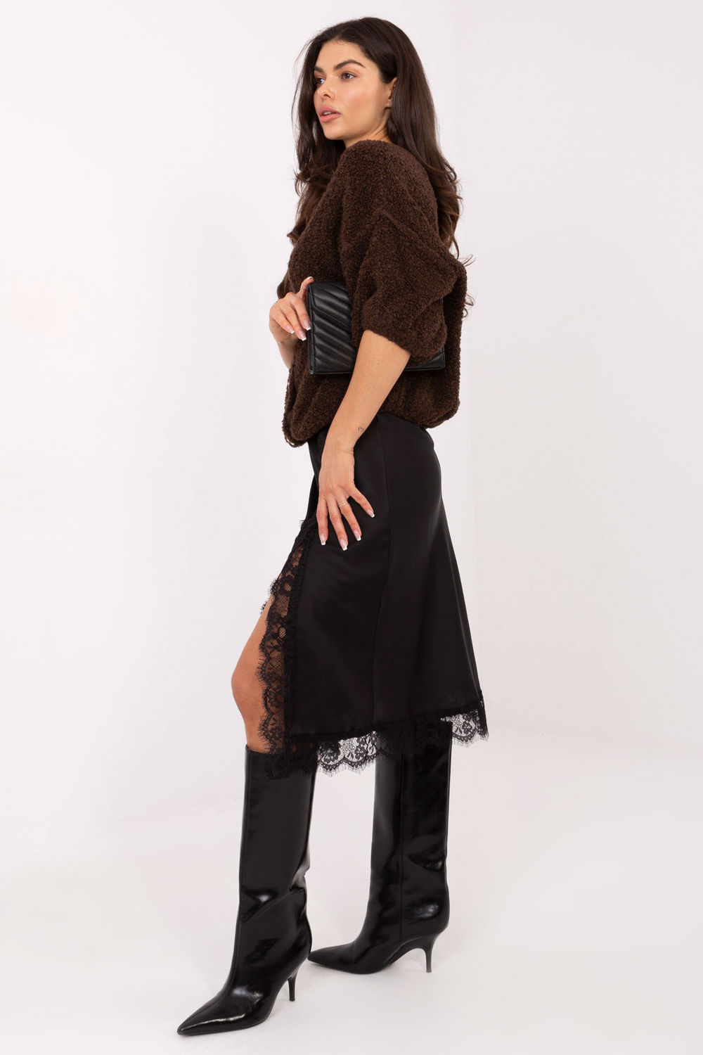 Sweter Damski Model IT-SW-72987.00 Dark Brown - Italy Moda220755 - Brązowy - obrazek 2