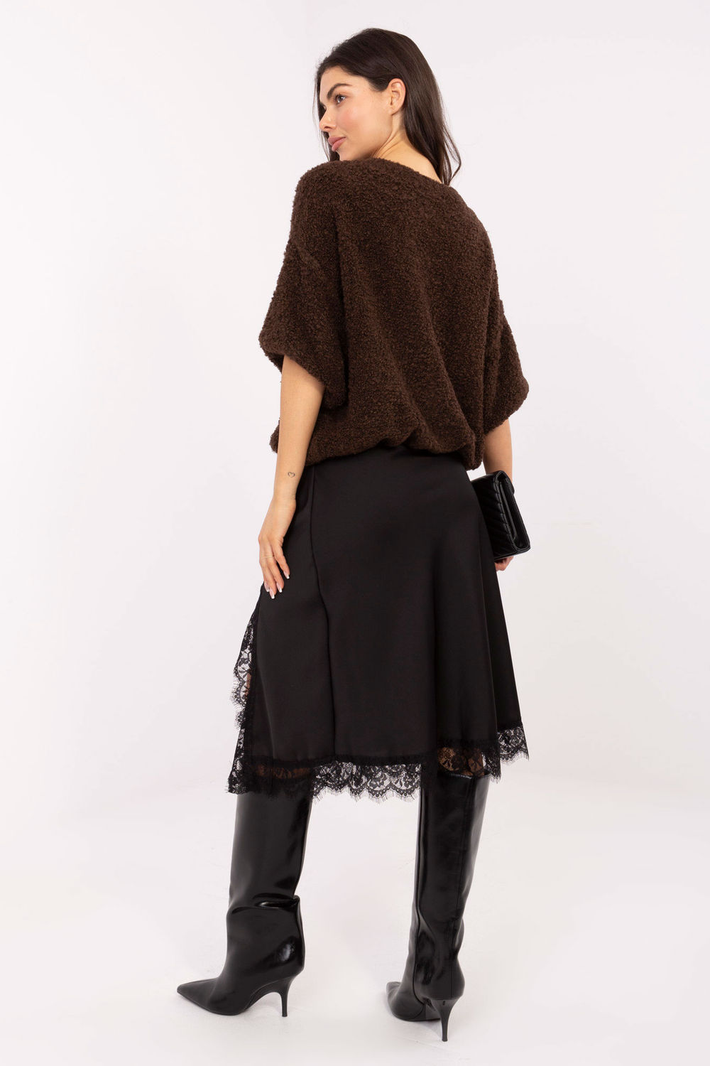 Sweter Damski Model IT-SW-72987.00 Dark Brown - Italy Moda220755 - Brązowy - obrazek 3