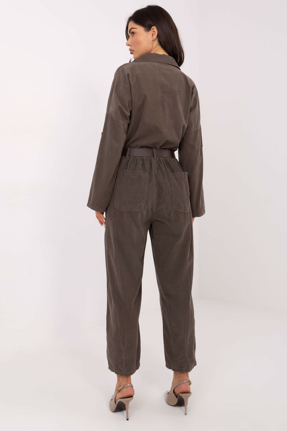 Spodnie Damskie Model IT-SP-258009.83 Dark Khaki - Italy Moda220815 - Zielony - obrazek 2