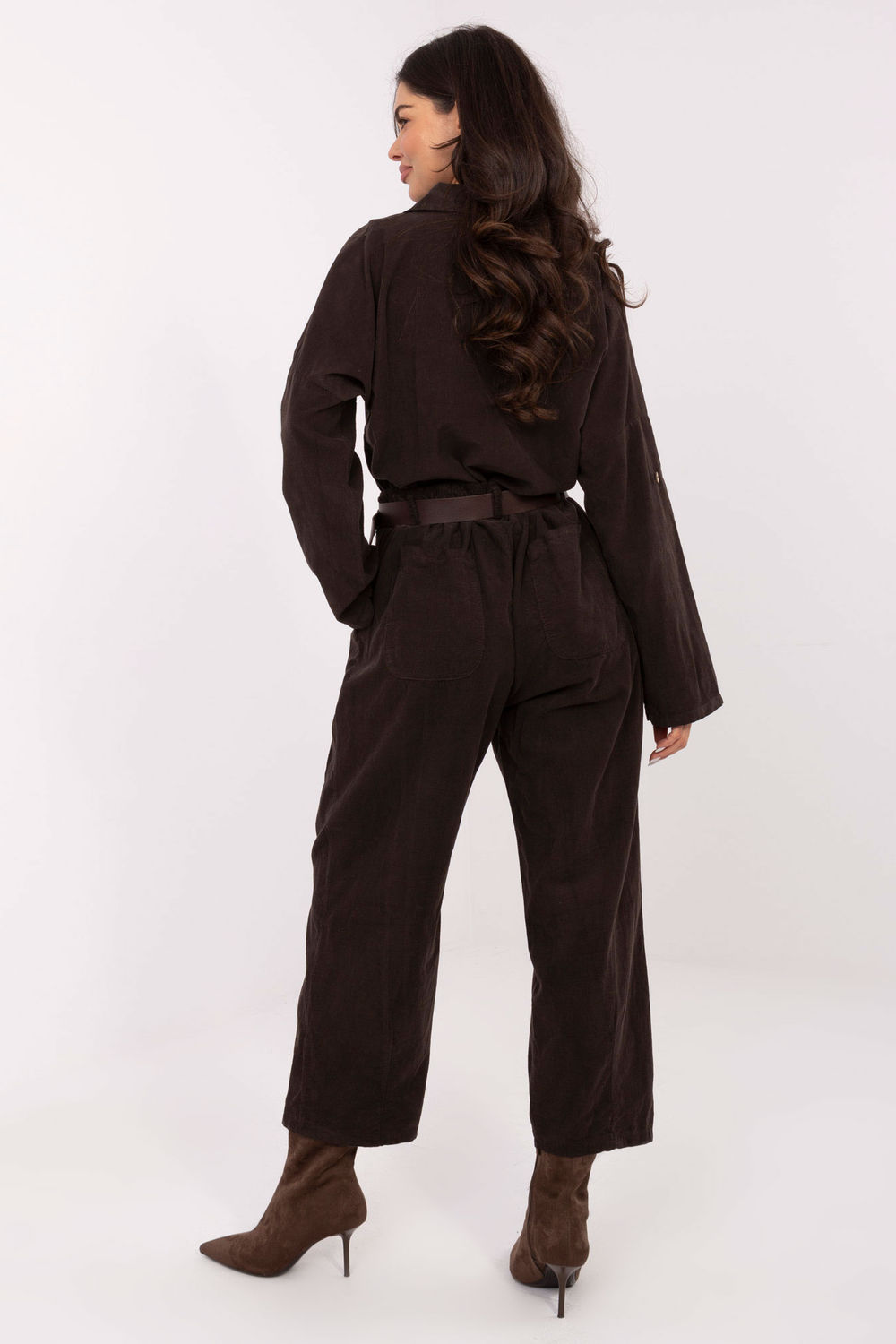 Spodnie Damskie Model IT-SP-258009.83 Dark Brown - Italy Moda220816 - Brązowy - obrazek 3
