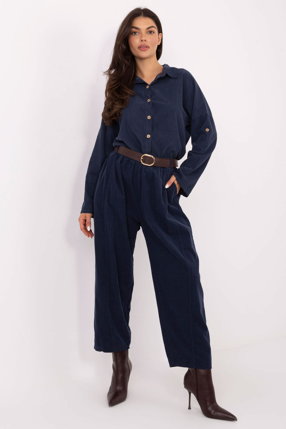 Spodnie Damskie Model IT-SP-258009.83 Dark Blue - Italy Moda220818 - Niebieski
