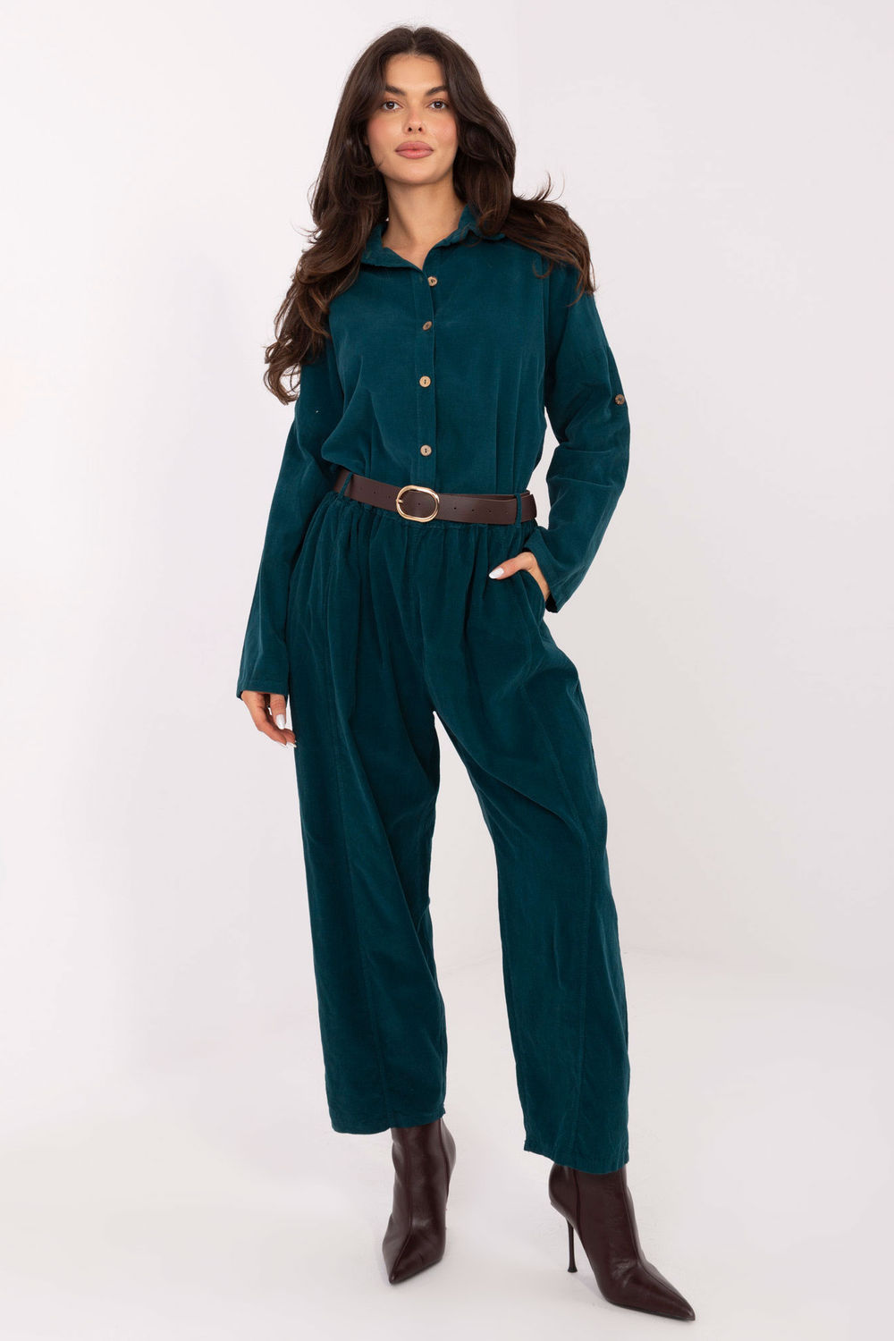 Spodnie Damskie Model IT-SP-258009.83 Morski - Italy Moda220819 - Zielony