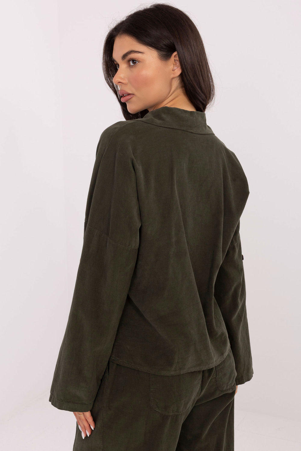 Koszula Damski Model IT-KS-22390.81 Khaki - Italy Moda220823 - Zielony - obrazek 3
