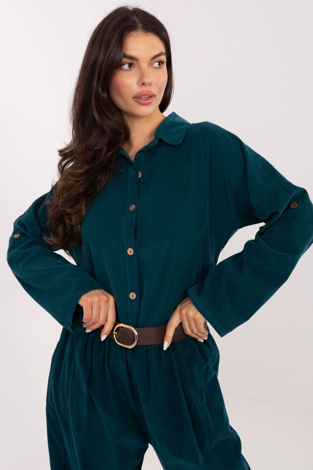 Koszula Damska Model IT-KS-22390.81 Morski - Italy Moda220826 - Zielony