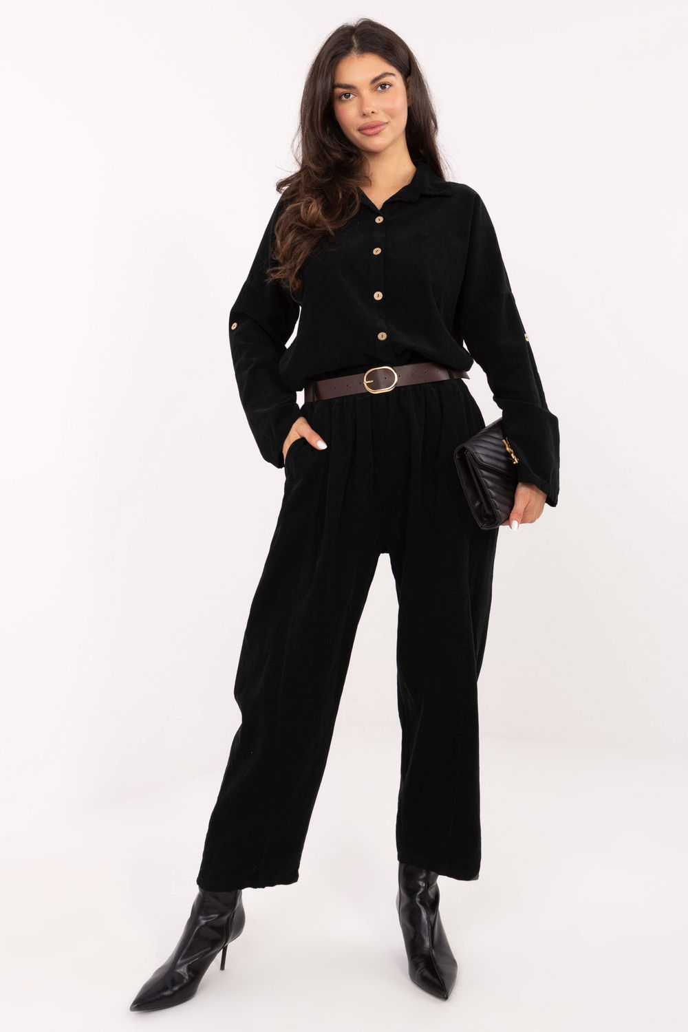 Koszula Damska Model IT-KS-22390.81 Black - Italy Moda220828 - Czarny - obrazek 2