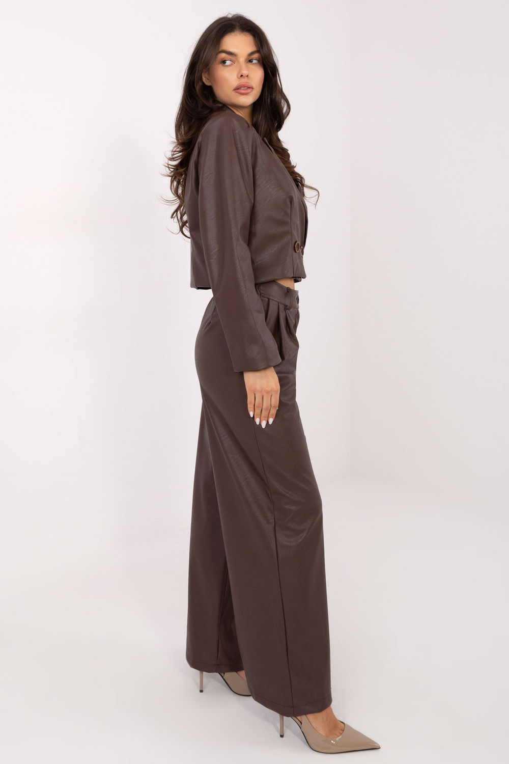 Spodnie Damskie Model IT-SP-FL9020.02P Brown - Rue Paris220879 - Brązowy - obrazek 2