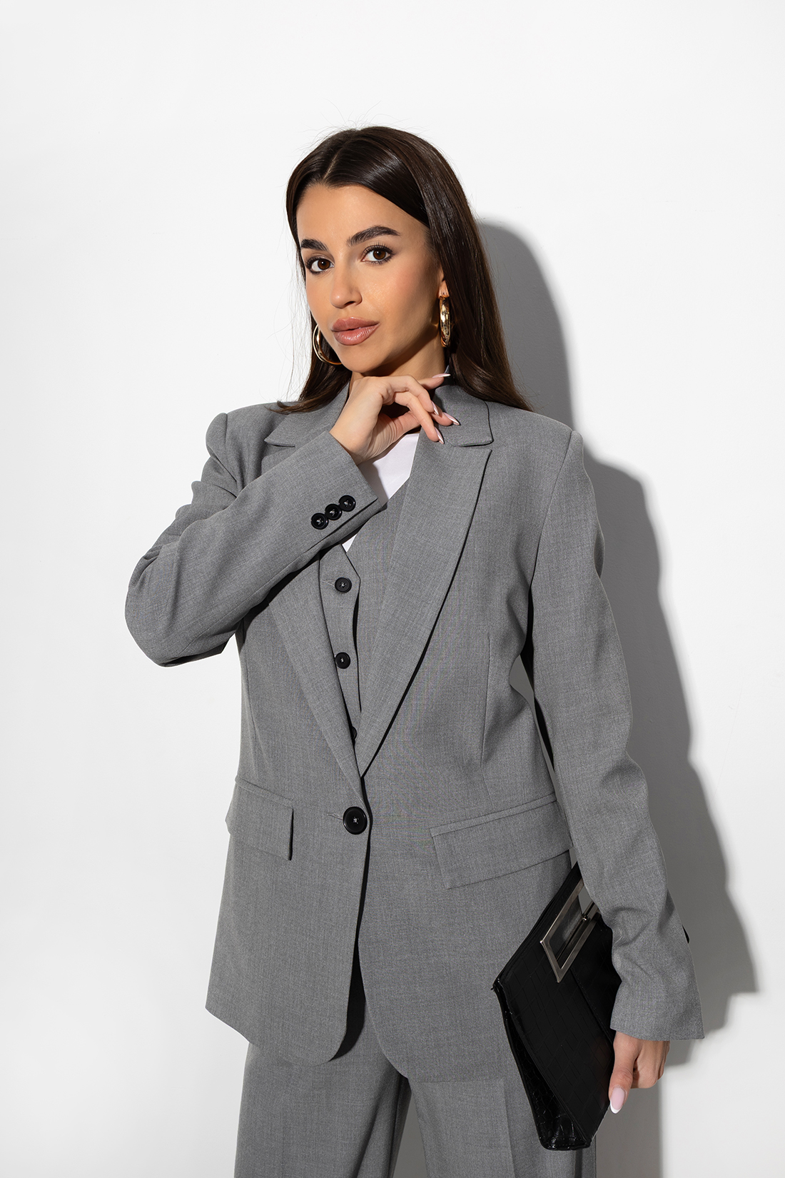 Marynarka Model 11 Grey - Cabba200542 - Szary