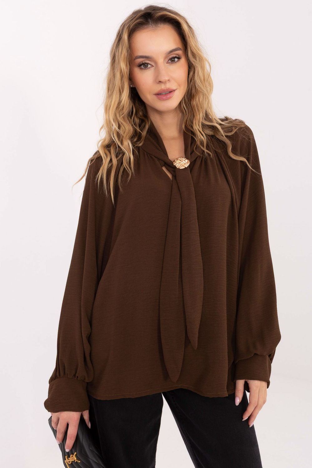 Bluzka Model MI-BZ-272509.07 Brown - Italy Moda221062 - Brązowy