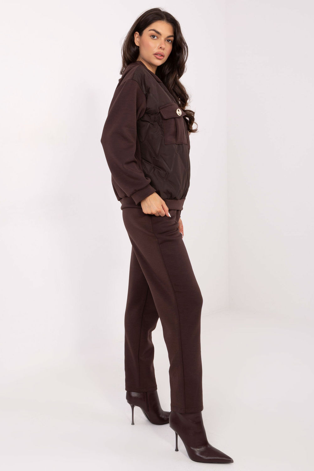 Spodnie Komplet Model IT-KMPL-9872.97 Dark Brown - Italy Moda221092 - Brązowy
