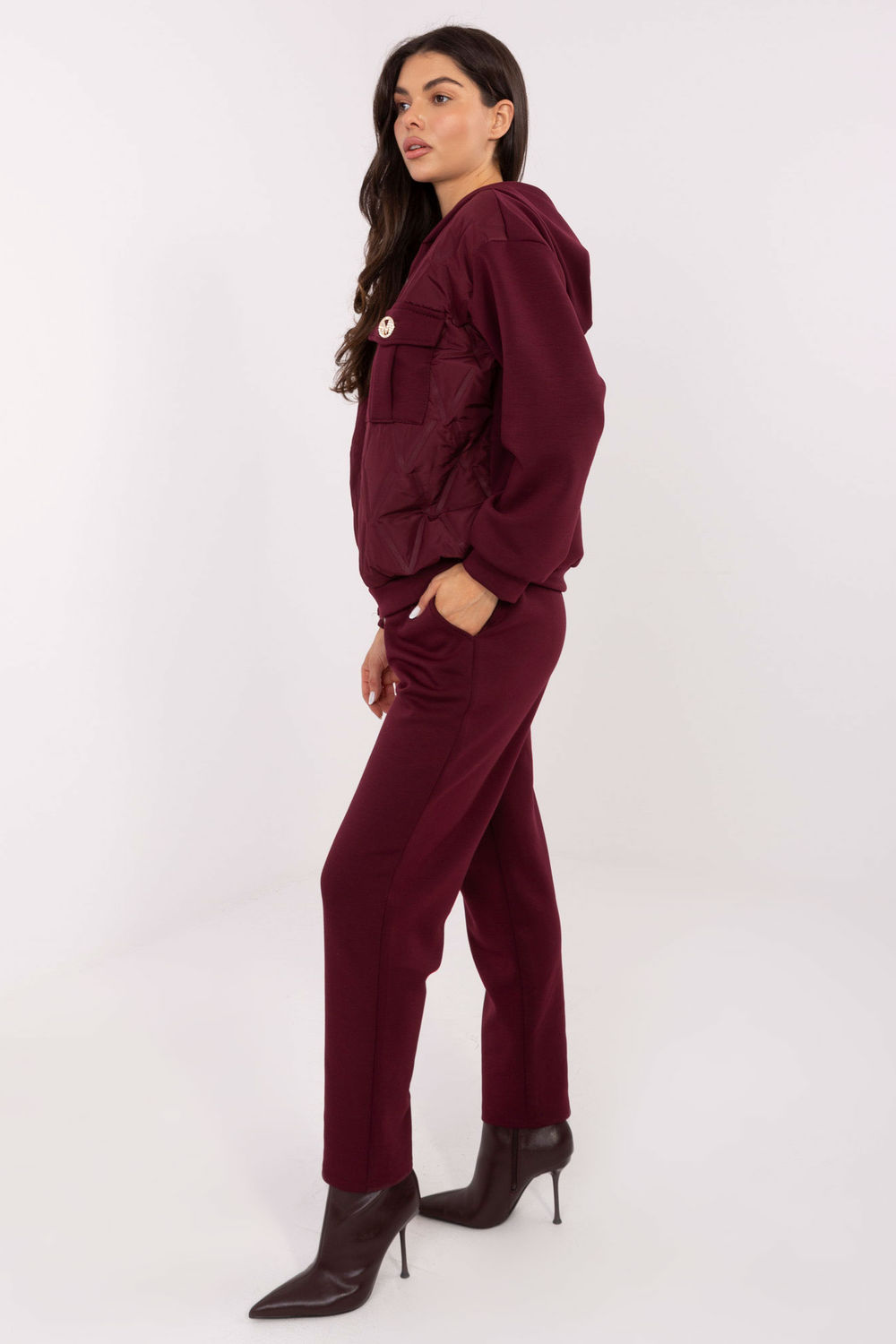 Spodnie Komplet Model IT-KMPL-9872.97 Bordo - Italy Moda221093 - Czerwony - obrazek 2
