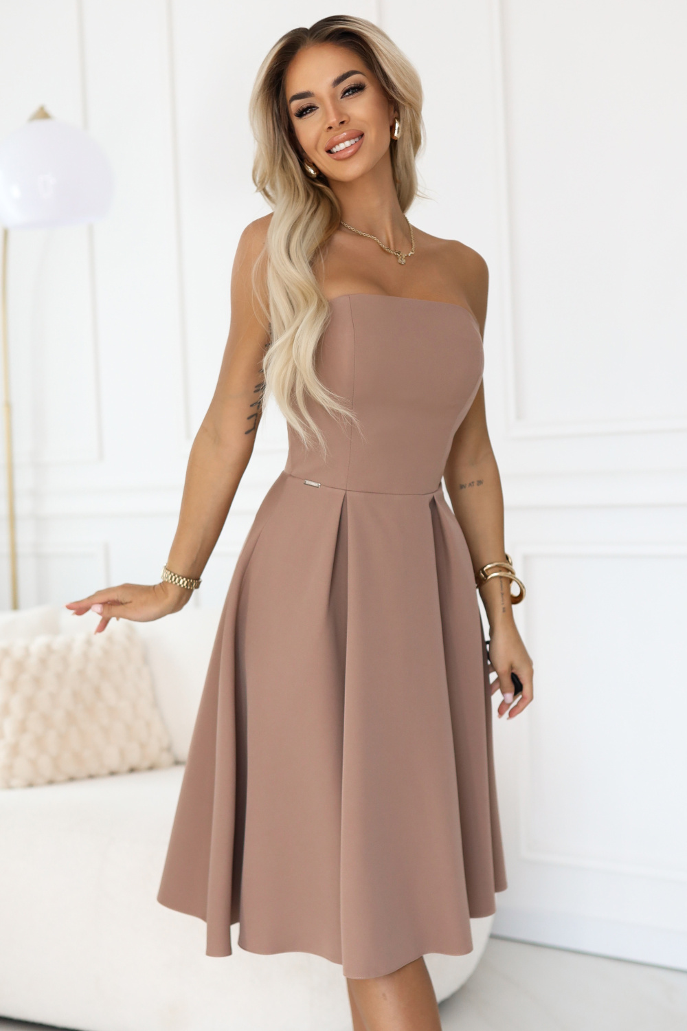 Sukienka Model Vivienne 641-2 Beige - Numoco221118 - Beżowy